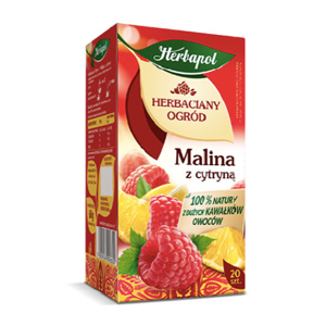 OGROD MALINA Z CYTRYNA fix z kawalkami owocow/ RASPBERRY WITH LEMON TEA  2,7g x 20 tb
