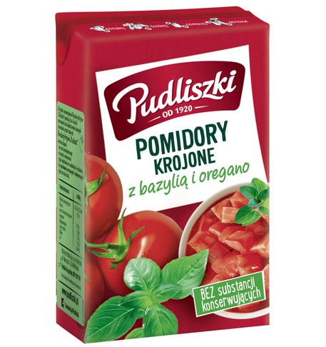 Pomidory krojone z Bazylia i Oregano/ Tomato w/ Basil & Oregano 390g 