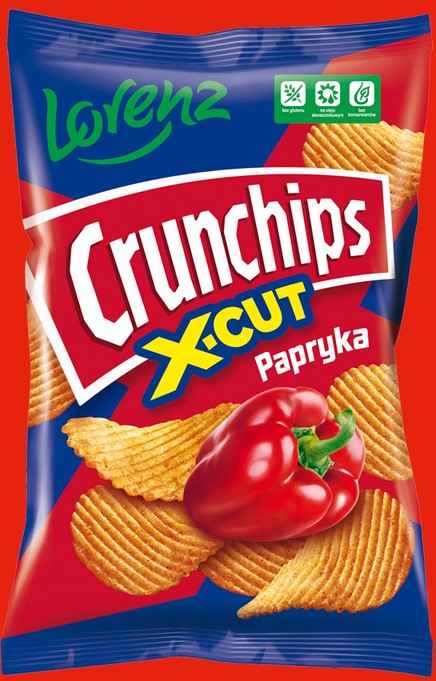 Crunchips Chipsy X-cut Papryka/ Crunchips X-cut Papprika - Riffled Potato Crisps 