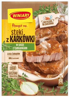 Pomysl na Steki z Karkowki w sosie z tymiankiem/ Juicy Pork Neck Steak w/ Thyme 