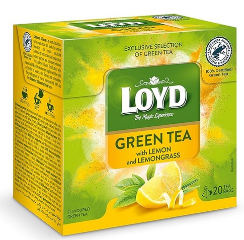 Green Tea Green Lemon & Lemongrass / Herbata zielona piramidki cytryna & trawa cytrynowa 