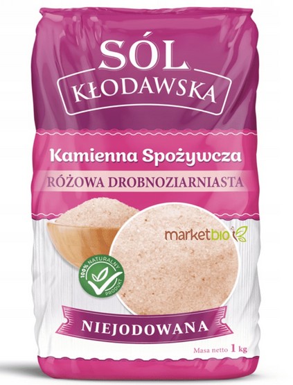 Sol rozowa drobnoziarnista / Pink salt fine-grained 1kg (10/cs) 