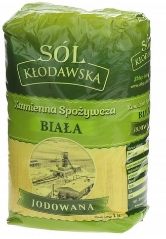 Sol kamienna spozywcza biala / Salt white 1kg (10/cs) KLODAWA