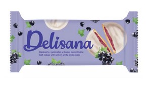 Delisana z galaretka porzeczka w bialej czekoladzie / Jaffa cakes with blackcurrant jelly covered in white chocolate 135 g