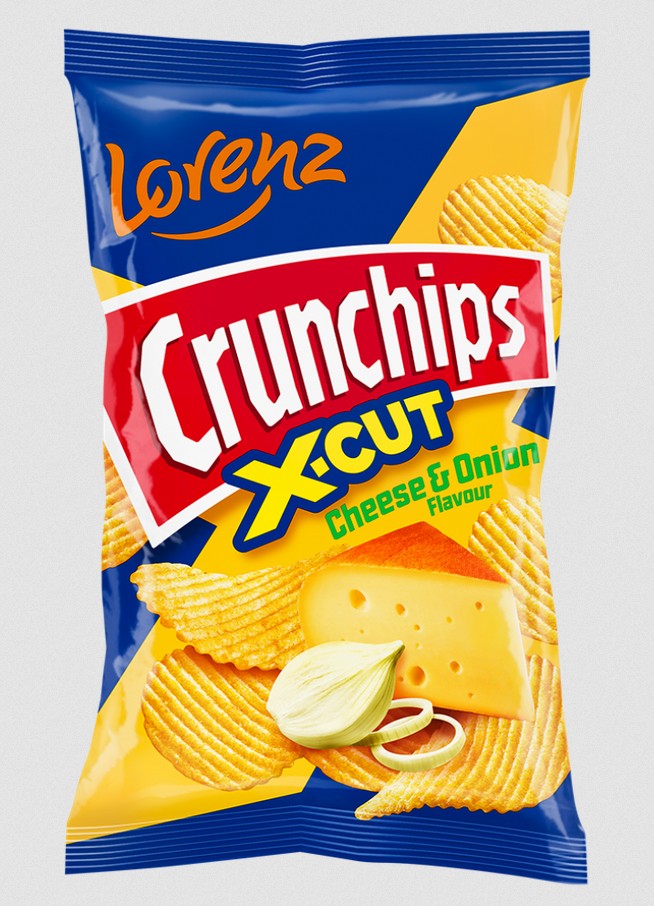 Crunchips Chipsy X-cut Ser - Cebulka / Crunchips X-cut Cheese - Onion - Riffled Potato Crisps  140g (10/cs)