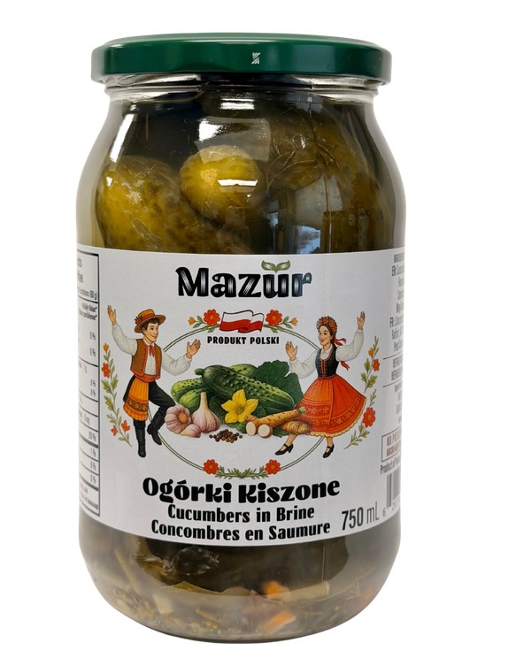 Cucumbers (in brine)  in jar / Ogorki kiszone 750 ML