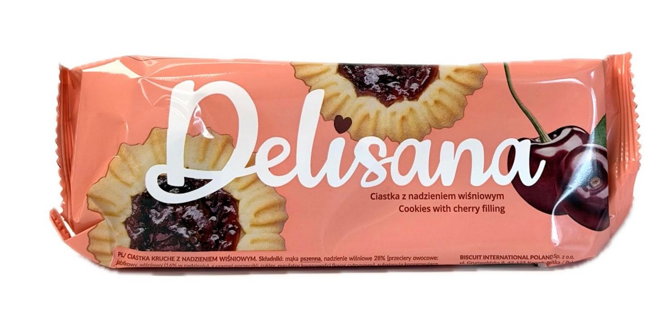 Delisana Margaretka ciastka kruche z nadzieniem wisniowym/ Shortbread cookies with cherry  filling 135g